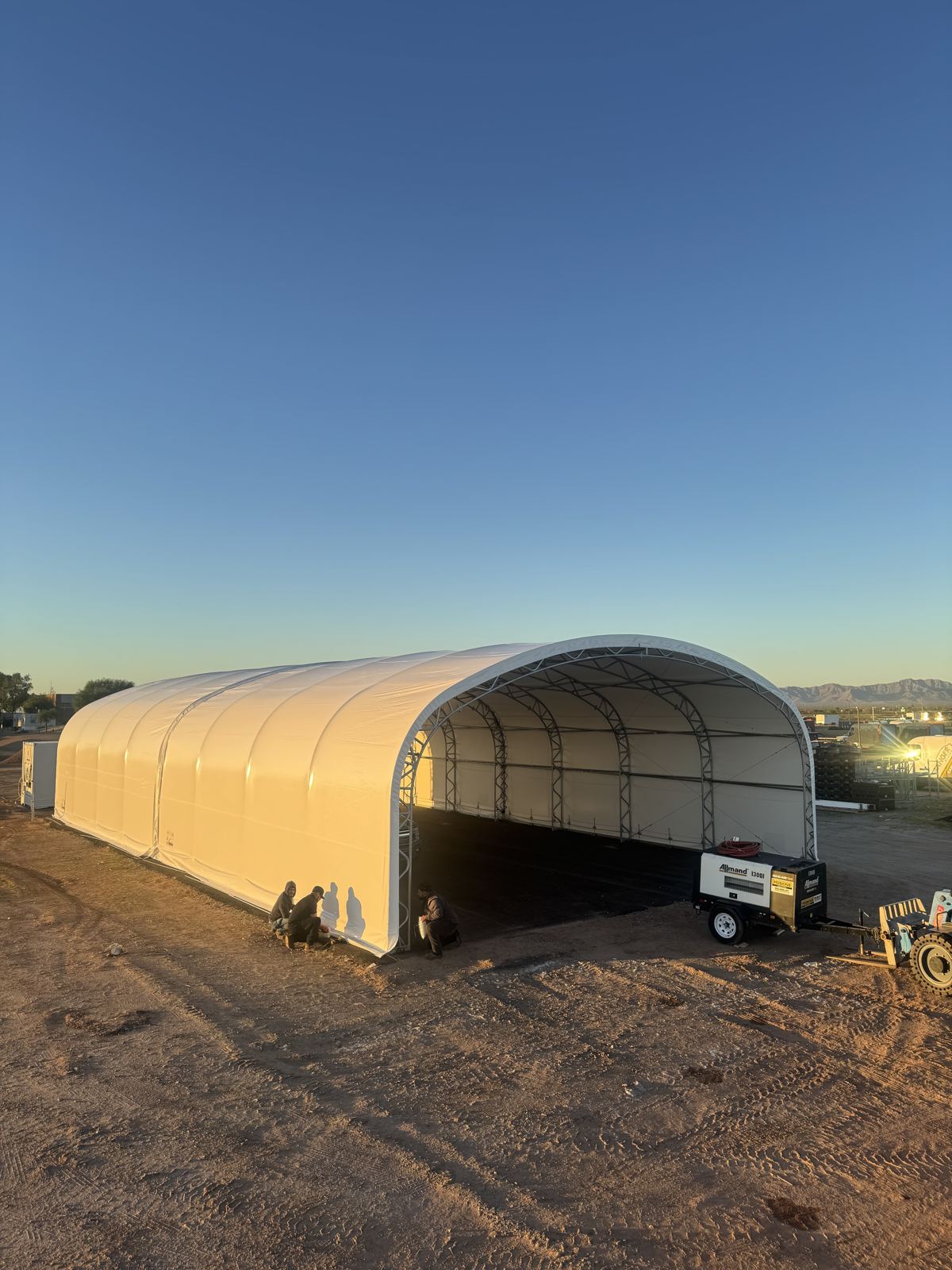Completed temporary storage structure